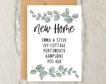 New Home Eucalyptus New Address Cards | New House | New Address Announcement | Personalised Change of Address Cards | A6