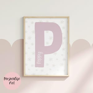 Flower Initial & Name Print | Personalised Wall Art | Custom Children’s Decor | Bedroom | Nursery | Playroom | 6x4 | A5 | A4 | 8x10 |A3