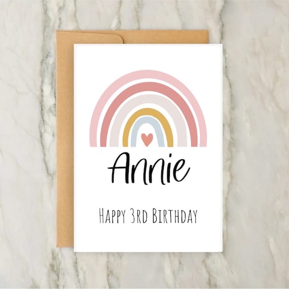 Geburtstagskarte Für Enkelin – 3. Geburtstag In Roségold & Boho-Design Von Oma & Opa