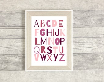 Alphabet Print | Custom ABC Wall Art | Educational Home Decor | Nursery | Bedroom | Playroom | Learning | A5 | A4 | 8x10 | A3