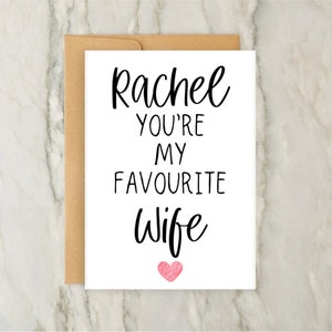Cartão You’re My Favourite Wife | Cartão de aniversário personalizado | Cartão de felicitações personalizado Love | Casal | A6 | 5x7