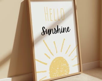 Hello Sunshine Print | Home Decor | Wall Art | Gift Idea | Quote | 6x4 | A5 | A4 | 8x10 | A3