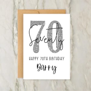 Tarjeta de cumpleaños número 70 / Tarjeta de felicitación personalizada / Tarjeta personalizada / Tarjeta para él / Septuagésimo / A6 / 5x7