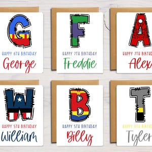 Cartão de aniversário de super-herói | Cartão de felicitações personalizado | Cartão personalizado | Cartão para ela | Cartão para ele | A6 | 5x7