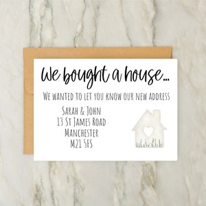 We hebben een huis gekocht | Ik heb een huis gekocht | Gepersonaliseerde adreswijzigingskaarten | Nieuw huis | A6