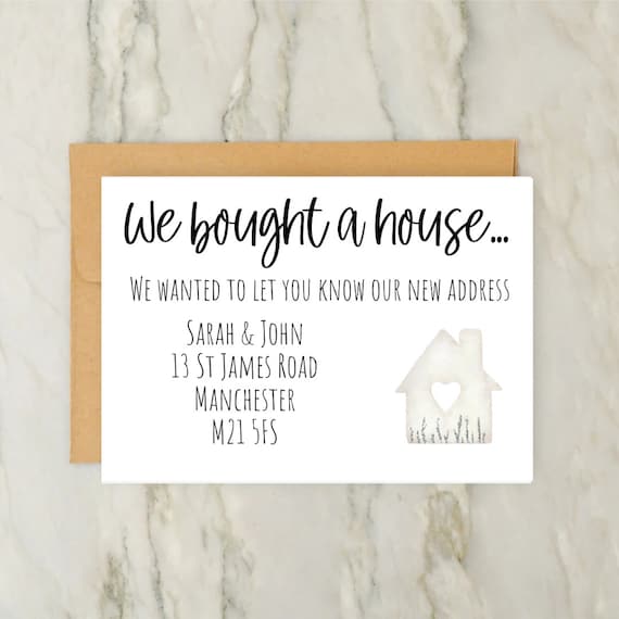 We Bought A House | I Bought A House | Personalised Change Of Address Cards | New House | A6
