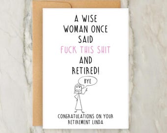 Wise Woman Retirement Card | Personalised Retirement Card | Custom Greeting Card | A6 | 5x7