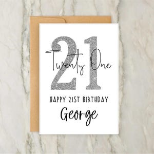 Biglietto di auguri per il 21° compleanno / Biglietto di auguri personalizzato / Biglietto personalizzato / Biglietto per lei / Ventunesimo compleanno / A6 / 5x7
