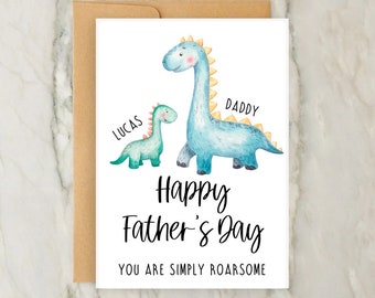 Dinosaur Father’s Day Card | Personalised Greeting Card | Custom Card | Daddy | Roarsome Day | A6 | 5x7
