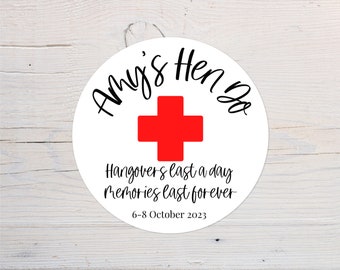 Hen Do Hangover Cure Hen Party Labels | Personalised Bridal Shower Stickers | Party Favours | Circular Stickers | 37mm | 64mm | Bride To Be