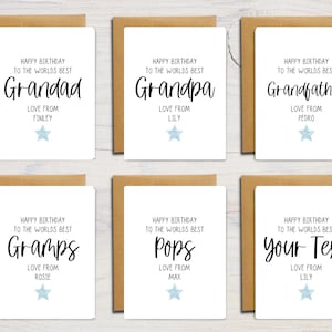 Meilleure carte d'anniversaire grand-père au monde | Grand-père | Grand-père | Carte de voeux personnalisée | Personnalisé | A6 | 5 x 7