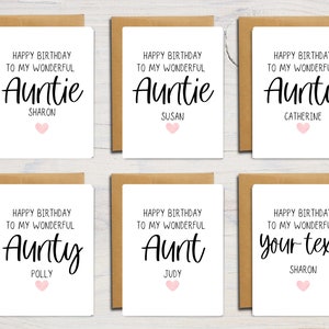 Cartão de aniversário da tia | Cartão de felicitações personalizado para a família | Cartão personalizado | Tia | Tia | A6 | 5x7
