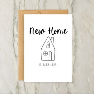 Nieuwe adreskaart | Gepersonaliseerde wenskaart | Nieuw huis | Nieuwe thuiskaart | Inwijdingsfeestkaart | A6 | 5 x 7"