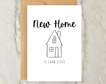 Tarjeta de nueva dirección / Tarjeta de felicitación personalizada / Casa nueva / Tarjeta de nuevo hogar / Tarjeta de inauguración / A6 / 5x7