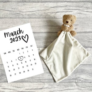 Pregnancy Announcement Calendar Print | Personalised Baby Announcement | Customised | Mum To Be | Due Date | A4