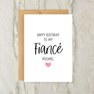 Tarjeta de cumpleaños para prometido/Tarjeta de felicitación familiar personalizada/Tarjeta personalizada/Pareja/Socio/A6/5x7