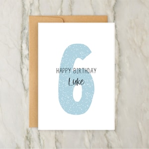 6e anniversaire | de voeux personnalisée pour garçon | carte numérique personnalisée | A6 | 5 x 7