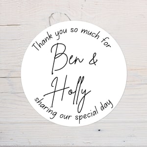 Thank You For Sharing Our Special Day Labels | Personalised Wedding Favour Stickers | Custom Circular | 37mm | 64mm