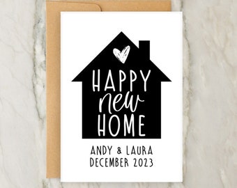 Tarjeta de felicitación "Feliz nuevo hogar" / Tarjeta de felicitación personalizada / Casa nueva / Tarjeta de inauguración de la casa / A6 / 5x7