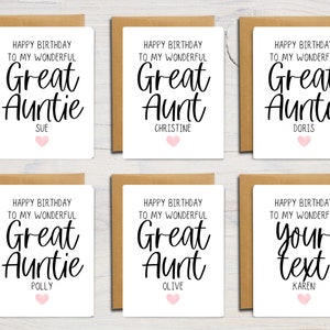Super Tante Karte zum Geburtstag | Personalisierte Familien Grußkarte | Benutzerdefinierte Karte | Großtante | Große Tante | DIN A6 | 5x7