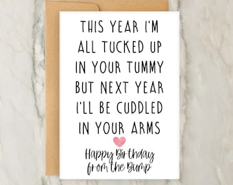 Happy Birthday From The Bump Card | Mum To Be | Mummy To Be | Pregnancy | Greeting Card | A6 | 5x7