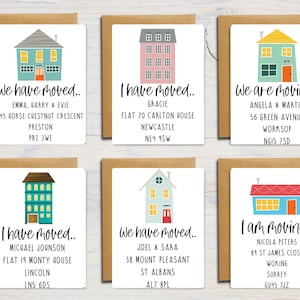Nos mudamos / Me mudé / Nos mudamos / Me mudo / Casa nueva / Tarjetas personalizadas de cambio de domicilio / A6