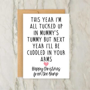 Tarjeta &quot;Feliz Navidad desde el vientre&quot; / Futuro papá / Embarazo / Tarjeta de felicitación / A6 / 5x7