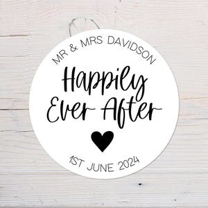 Happily Ever After Wedding Labels | Personalised Wedding Favour Stickers | Wedding Thank You Labels | Custom Circular | 37mm | 64mm