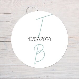 Couple Initial Wedding Labels | Personalised Wedding Favour Stickers | Wedding Thank You Labels | Custom Circular | 37mm | 64mm