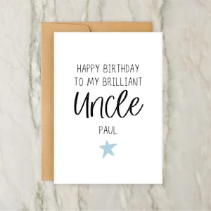 Cartão de aniversário do tio | Cartão de felicitações personalizado para a família | Cartão personalizado | A6 | 5x7