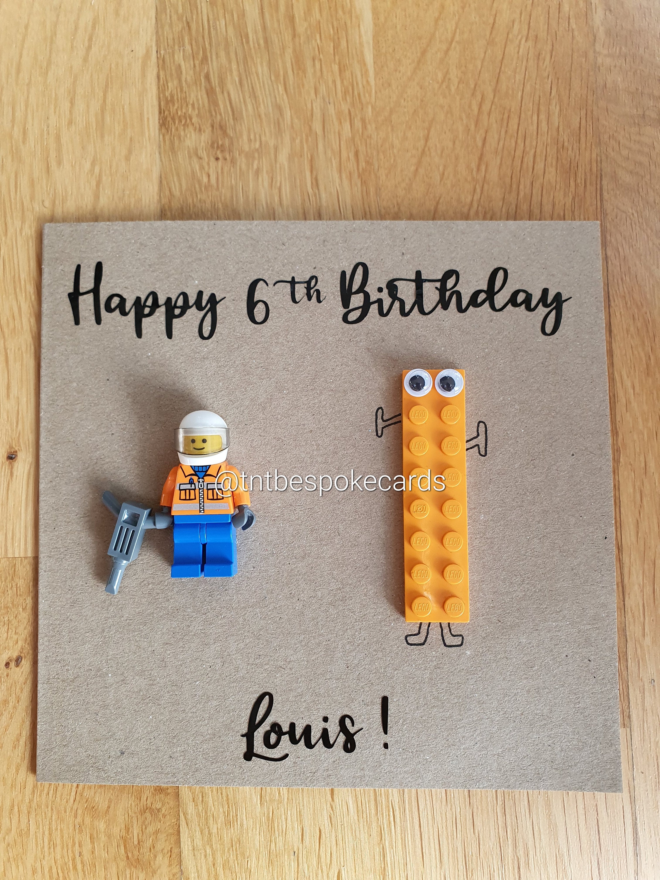 Lego Personalised Happy Birthday Card for Children Handmade Cards