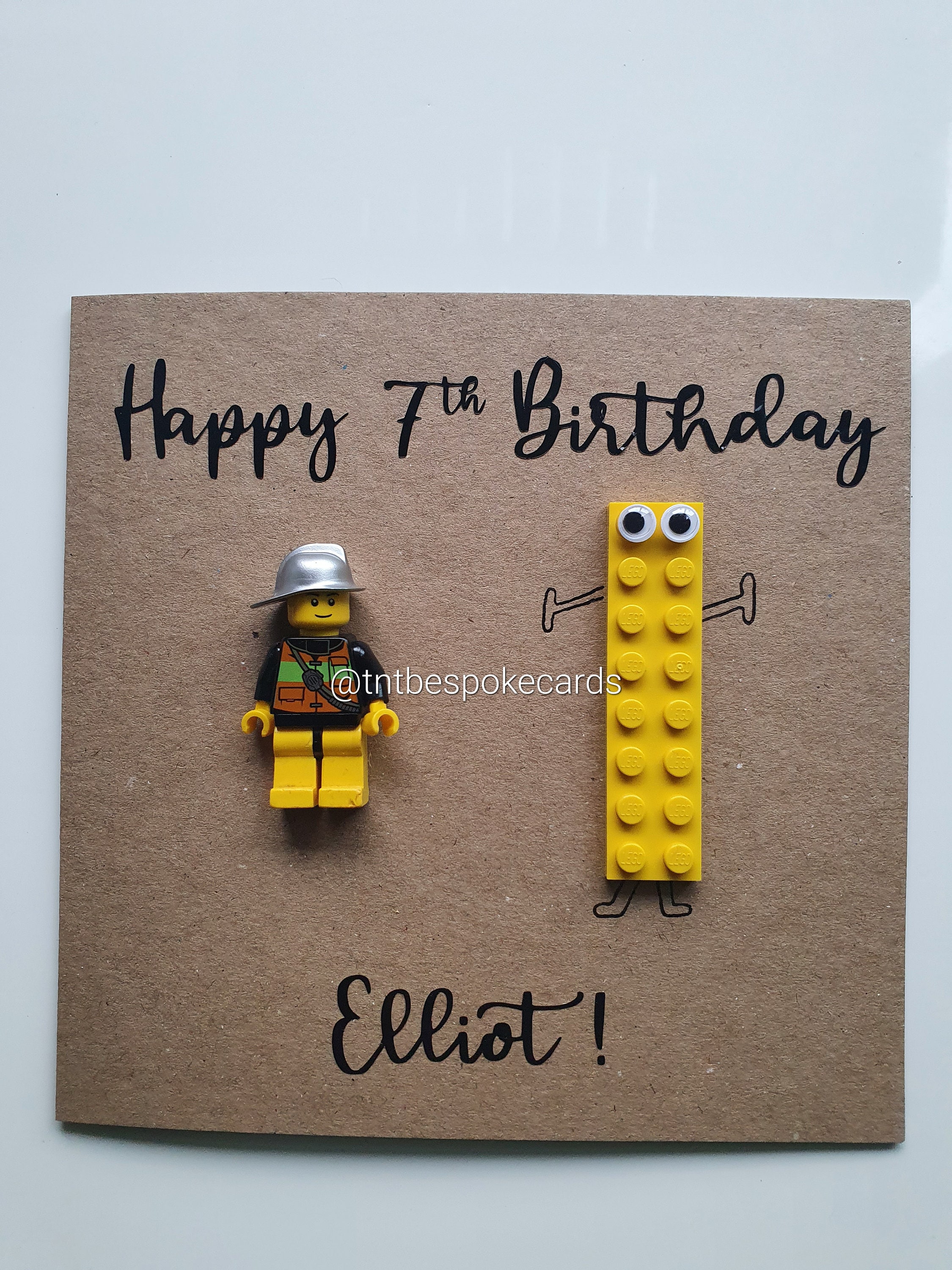 Lego Personalised Happy Birthday Card for Children Handmade Cards