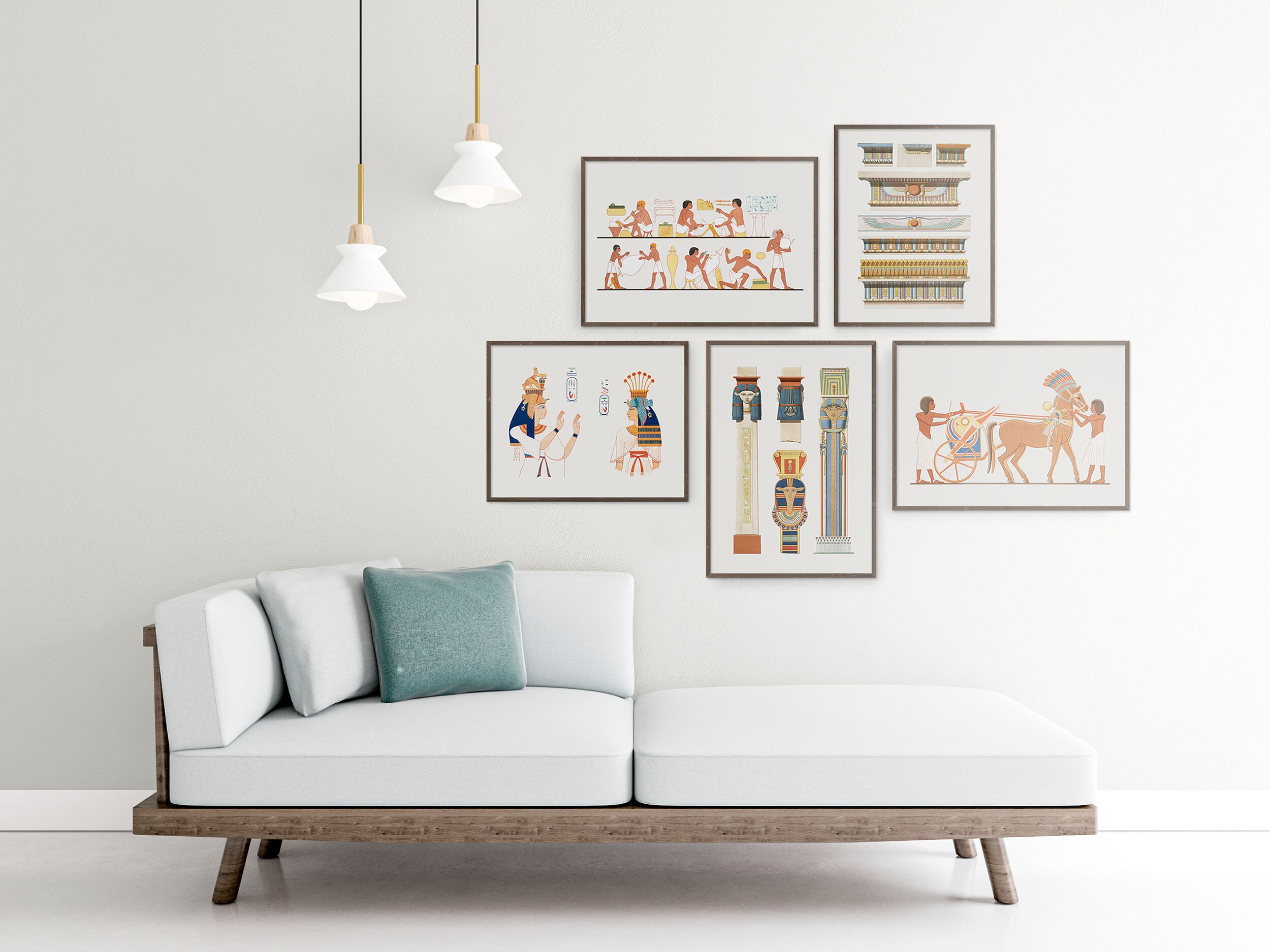 Ancient Egypt gallery wall Egyptian wall art set of 5 | Etsy