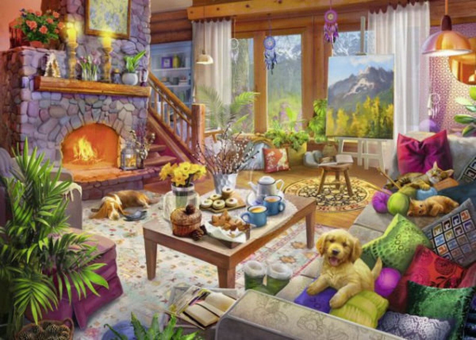 Cozy Cabin 1000 Piece Jigsaw Puzzle Sealed Box Free Shipping Etsy