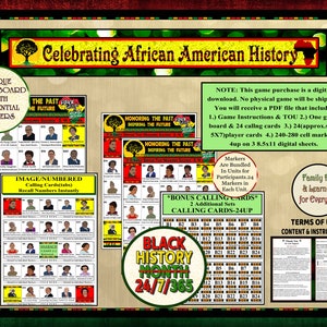 24 Game Cards Celebrating BLACK AFRICAN AMERICAN History-Today 7/365