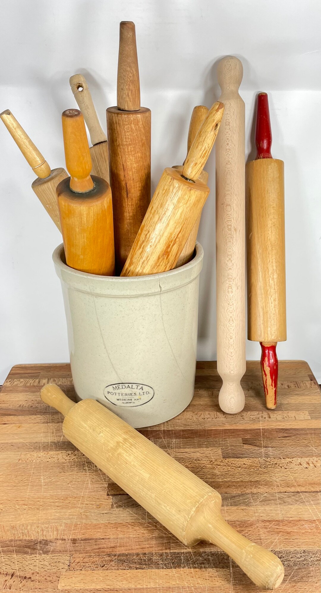 Vintage Wooden Rolling Pins Farmhouse Kitchenware Primitive Etsy