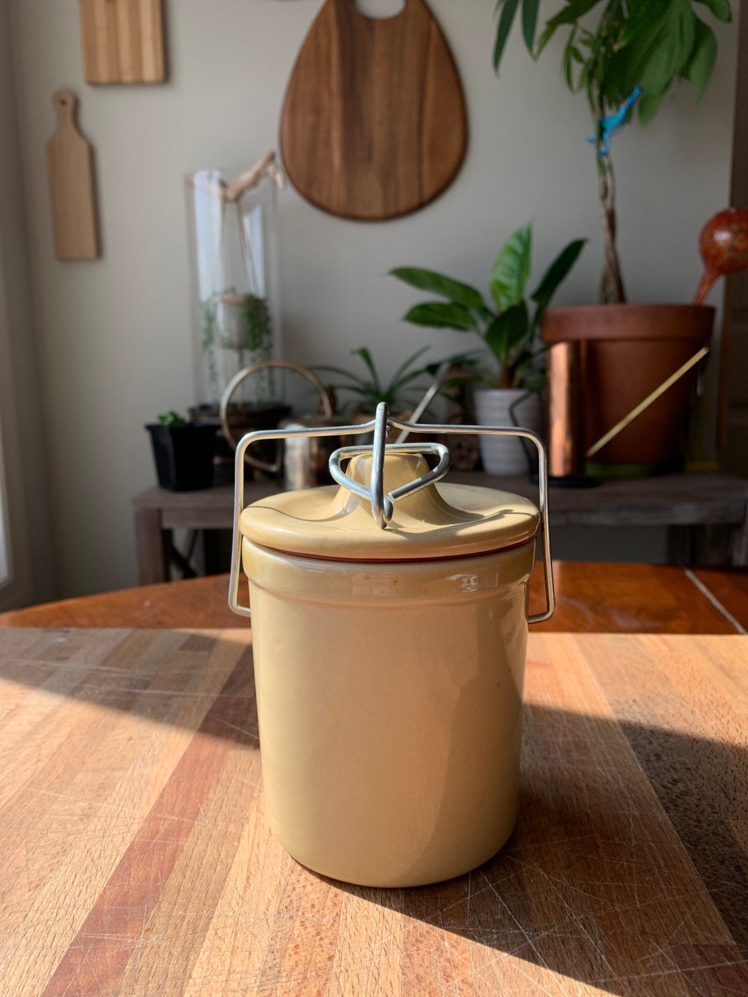 Sourdough Starter Stoneware Jar Wirebale Farmhouse Kitchen Etsy