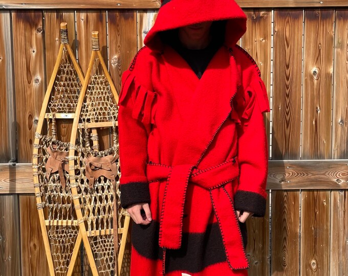 Vintage Hudson Bay Red and Black Four Point Blanket Coat HBC Etsy