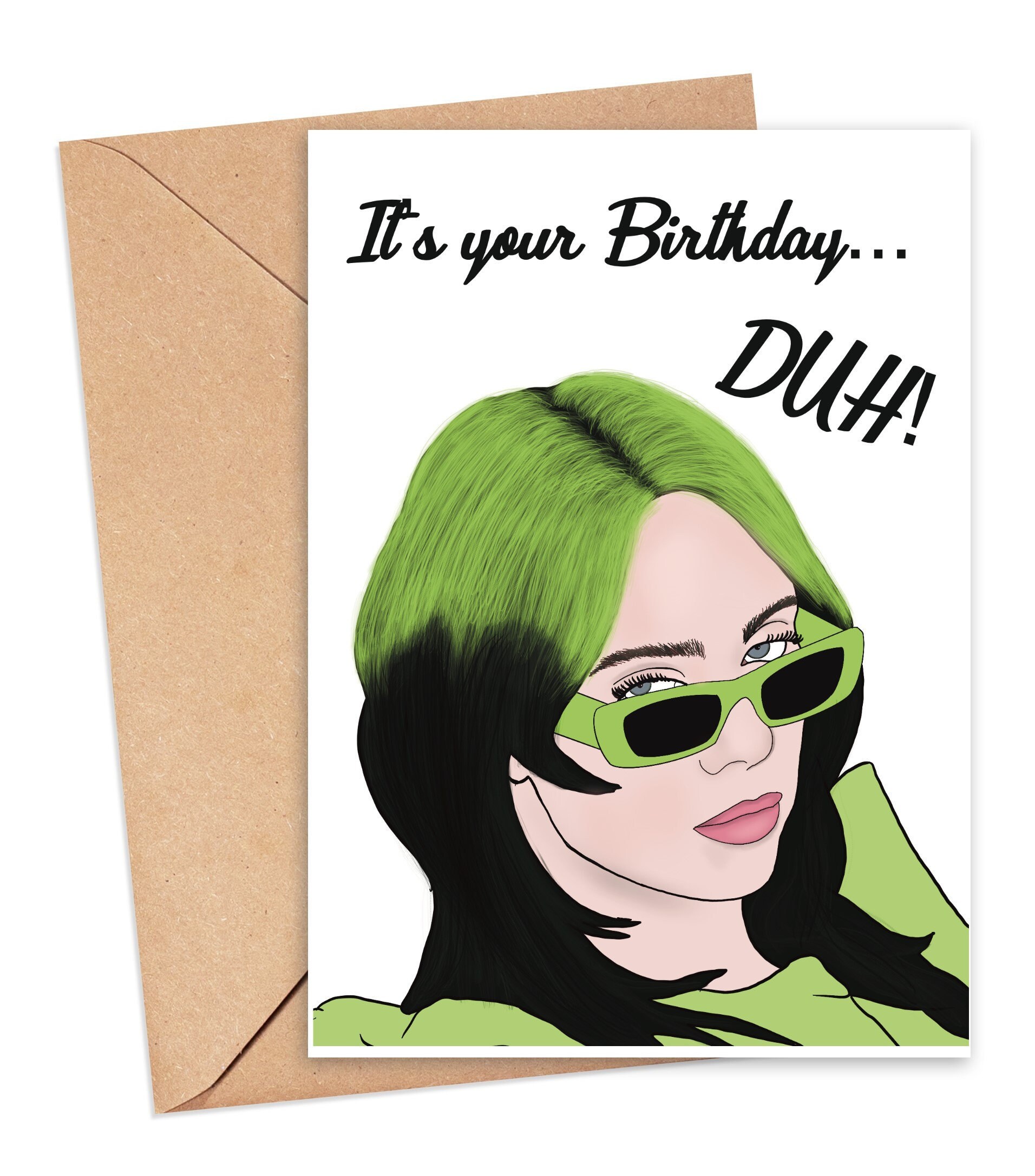 Billie Eilish birthday card Etsy