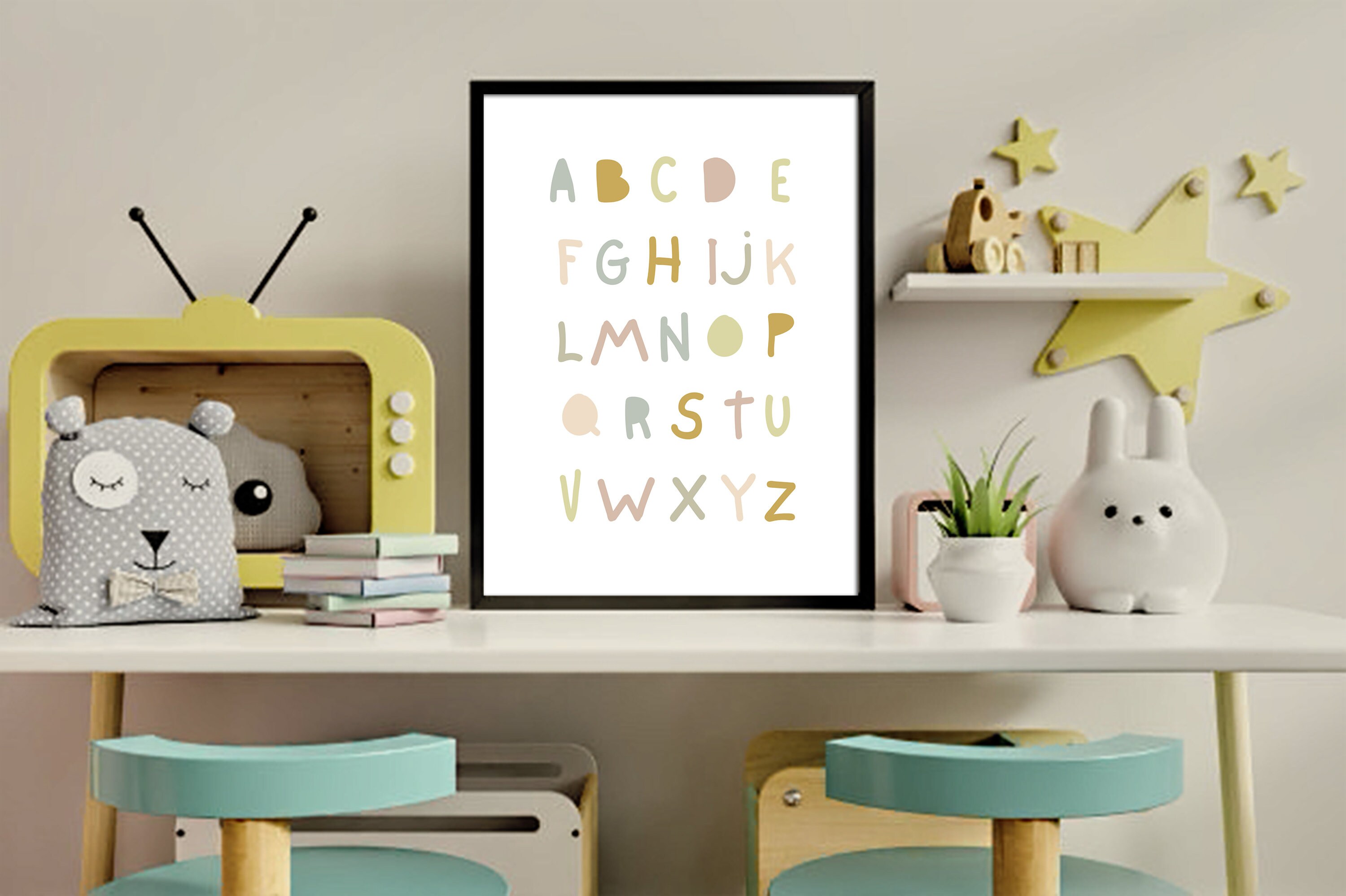 Nursery alphabet printable poster alphabet nursery Etsy