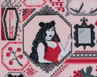 Vampire Sampler - Modern Quaker Style Cross Stitch Pattern - PDF Download