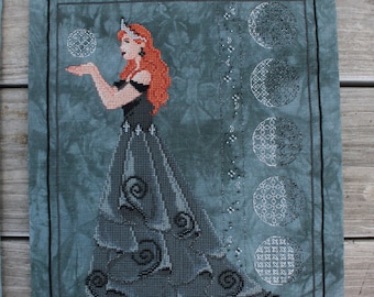 Celestial Ladies Cross Stitch Pattern Collection: Moon - PDF Digital Download