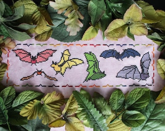 Batty Rainbow - Bat Cross Stitch Pattern - PDF Digital Download
