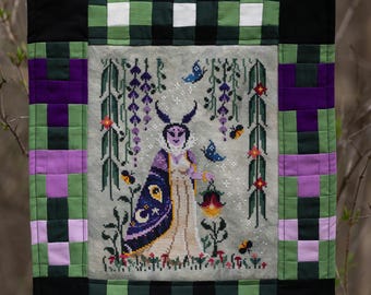 昭和のクロスステッチ図案 PDF デジタルダウンロード - Koi Fish Lady