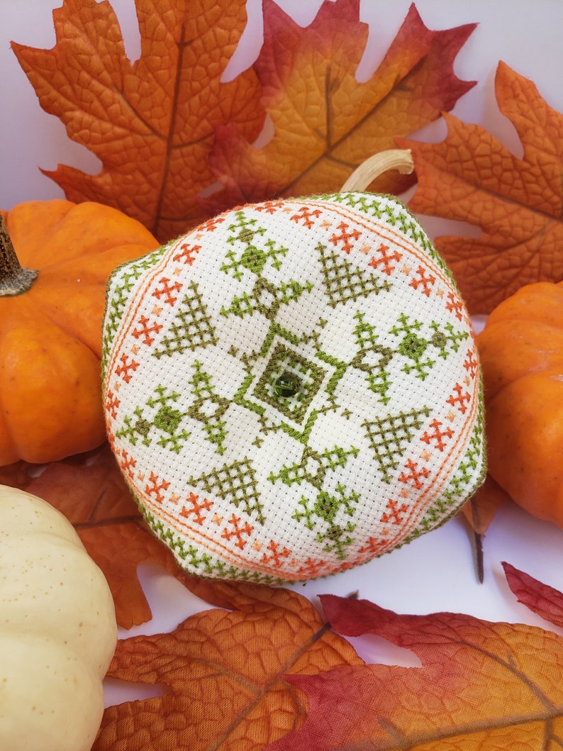 Pumpkin Biscornu PDF Cross Stitch Pattern image 9
