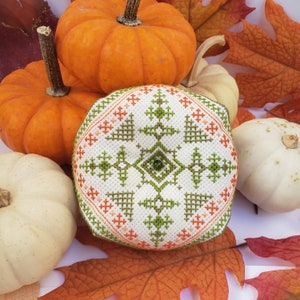 Pumpkin Biscornu PDF Cross Stitch Pattern image 2