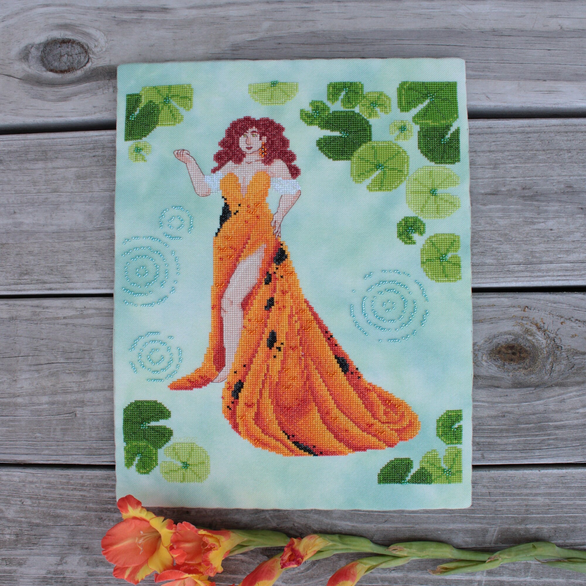 Bekko Cross Stitch Pattern PDF Digital Download - Koi Fish Lady - Etsy