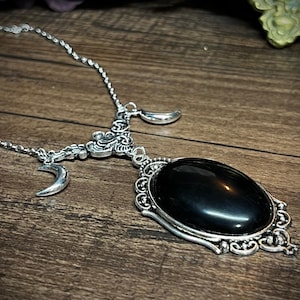 Obsidian Scrying Necklace Pendant PN12