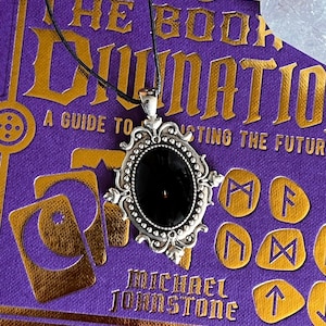 Obsidian Pendant Scrying Necklace PN7