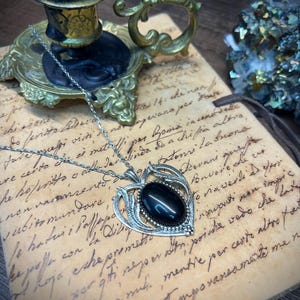 Obsidian Scrying Mirror Necklace Pendant PN36
